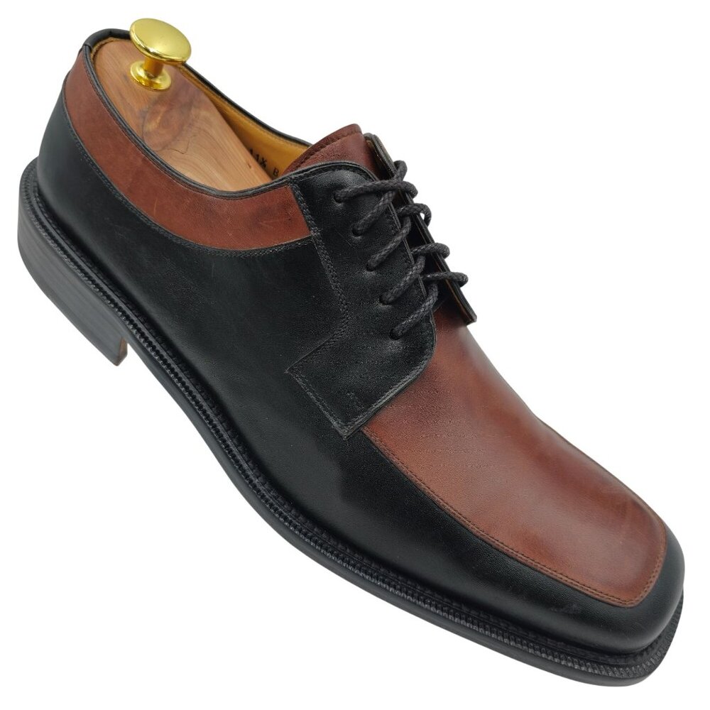 E.T. Wright Men's 11.5 Black Brown Leather Dress Shoes Masters Collection Oxford